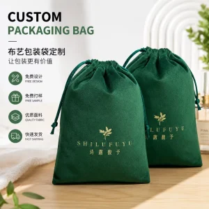 OEM ODM Soft Velvet Drawstring Pouch for Gift Perfume Makeup Packaging Velvet Dust Bag with Customized Logo