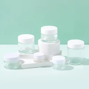 OEM OEM 0.5 oz 1 oz 1.7 oz Glass Jar with Lid Cosmetic Glass Jar Frosted Glass Jars