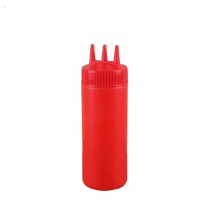 OEM PP PE Triple Outlet Food Grade Sauce Ketchup Dispense Food Grade Silicone Honey Squeeze Bottle