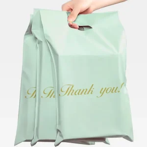 OEM Poly Mailer Bag with Handle Custom Printed Plastic Mailing Bags Clothing Poly Bag Waterproof Envelops for T shirts Shoe Box