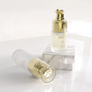 OEM Travel Cylinder Glass Pump Bottle with Plastic Lid 15ml 30ml 50ml Toner Packaging Custom
