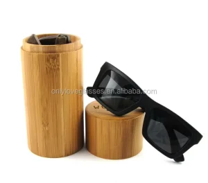 OL W010 Bamboo Wood Sunglasses Case Polarized Lenses UV Protection Lightweight Design Full Rim Frame Box