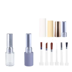 Oem Odm 8ml 10ml Free Sample Cylinder Empty Container Nail Polish Uv Gel Bottle Glass Bottles With Electroplating Cap Brush