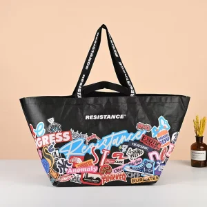 Oem odm Custom Fully Printed Large Capacity Eco Friendly pp Woven Shopping Bag for Shopping Portable and Reusable