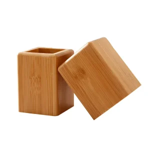 Office Desk Business Gift Eco friendly Painted Bamboo Wood Makeup Brush Pen Box