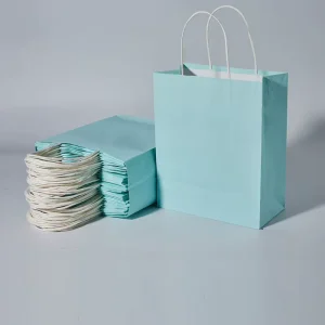 Oil Resistant Recyclable Classic Kraft Paper Bags Custom Logo Offset Digital Twisted for Promotion Disposable Takeaway Food Bags