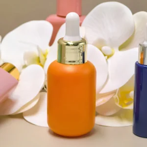Orange Glass Dropper Bottles 30ml Leak-Proof Serum Dispenser for Essential Oil Skincare Cosmetics