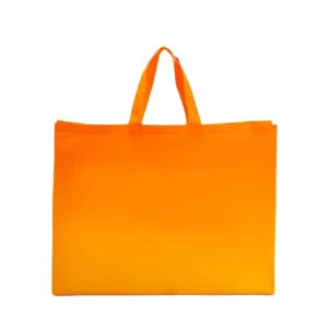 Orange Non Woven Tote Bag Custom Logo Reusable Blank Shopping Bag with Handles Promotional Grocery Bag