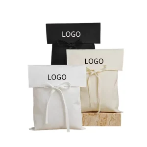 Organic Cotton Flip Bag for Clothes Storage Dust-proof Envelope with Strap Customizable Logo Print for Leather Goods Storage