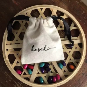Organic Recycled Cotton Canvas Fabric Bag Small Drawstring Dust Bag Eco Friendly Cloth Canvas Drawstring Bag
