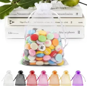 Organza Bags 5 X 7 Inch White Small Mesh Gift Bags Bulk Drawstring for Wedding Party Favors Little Goodie Bag Treat Sachet Pouch