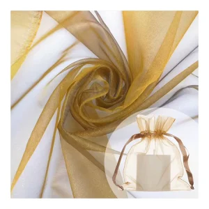 Organza Various Colors in Stock Fabric 20d 100% Polyester Organza Fabric Roll for Organza Bag
