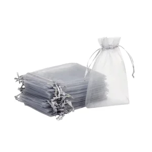 Organza Wedding Favor Pouch Fabric Organza Gift Promotion Bags with Ribbon