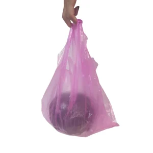 PE Plastic Food Grade T Shirt Shopping Bags for Baby Food Pet Food Salad Small Business