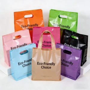 PE Shopping Tote Bags Eco-Friendly Recyclable Offset Printing Customizable Free Samples Store Shopping Bag