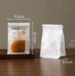 PET CPP Cotton Paper Bread Bags Custom Heat Seal Pouch for Bakery Products and Fresh Bread Packing Retail