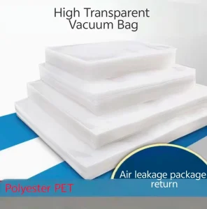 PET Recyclable Vacuum Bags for Food Storage Sugar Packaging Transparent Plastic with Zipper Top Sealed Bags