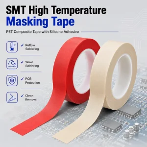 PET Silicone Adhesive Masking Tape for SMT PCB High Temperature Protection Wave Soldering and Reflow Soldering