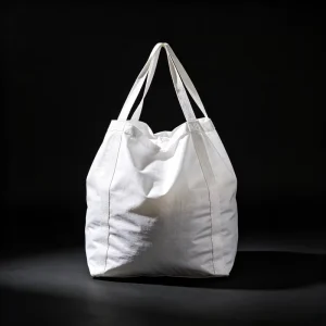PP FIBC Jumbo Tonne Bag Flat Bottom Cross Corner Loop Top Fill Spout Breathable Design 1-2 Ton Capacity White 5:1 Safety