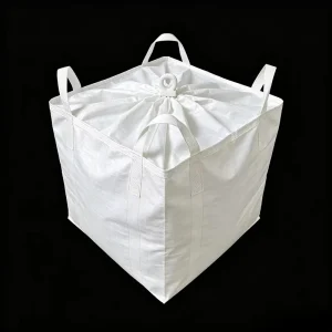 PP Jumbo FIBC Tonne Bag with Spout Flat Bottom Durable White for Sand Stone Chemical Fertilizer & Animal Use Breathable