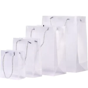 PP Plastic Handle Bag Small Clear Plastic Bag with UV Printing