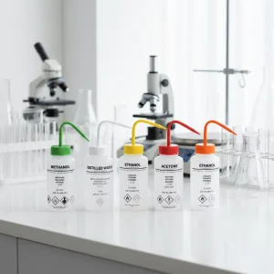 PP Plastic Wash Bottle (Wide Colorful Neck with Printing Customizable OEM)