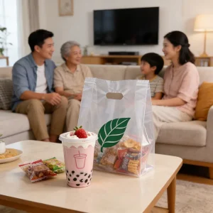 PP Polyethylene Square Bottom Custom Size Beverage Take Bag Clear Cup Holder Biodegradable Custom Logo Coffee Juice Milk Tea