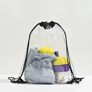 PVC Transparent Plastic Packaging Bags Waterproof clear Backpack Knapsack Bag with Shoulder Strap