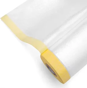 Paint Adhesive Protective Film Roll 1100Mm Protection Cover Drape Pre Taped Carpet Auto Paint Masking Film