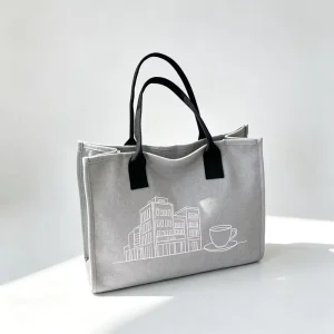 Panelled Custom Tote Bag Canvas Shopping Bag Expandable Interior Wide Mouth Easy Access Women’s Tote Bag