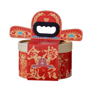 Paper Boxes Gift Box Packaging Boxes Chinese Red Dragon Gold Folding Bamboo Steamer Top Handle Exam Blessing