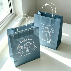 Paper Packaging Shopping Gift Bags with Handle for Small Businesses Customized Black Matte Thick Paper Bag with logo Print