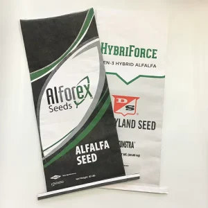 Paper Plastic Composite Sewn Side Alfalfa Seed Packaging Bag 50LBS Farm Forage Grass Seed Woven PP Lined Kraft Paper Seed Bag