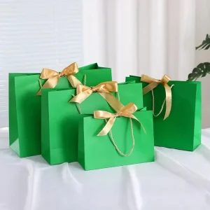 Paper Shopping Bags Logo Luxury Boutique Gift Bags with Handles for Packaging