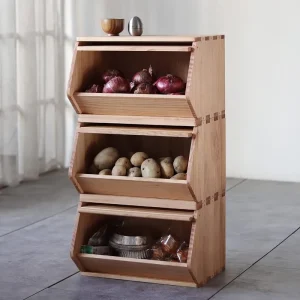 Paulownia Wood Multi-Purpose Storage Bin Box With Handle Box Organizer Bamboo Baskets Storage