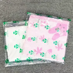 Pe Custom Logo Printing Recyclable T Shirt Clothes Recycled Plastic Packaging Bag Reusable Polybags With Suffocation Warning