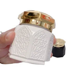 Perfume Spice Glass Jar with Screw Cap Hot Stamping 75ml 100ml Capacity Gold Stamped Design
