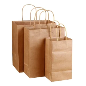 Personalized Custom Logo High Quality Kraft Paper Bag Flexo Printing Recycled Materials Supermarket Exhibition Promotion