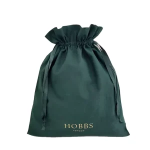 Personalized Eco Friendly Dark Green Cotton Drawstring Dust Bag for Shoes Dust-proof Cotton Drawstring Storage Pouch Bag