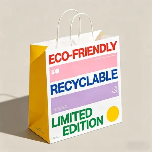 Personalized Eco Friendly Reusable Paper Bags with Handles Logo Printed Custom Paper Bags for Business Brand Design