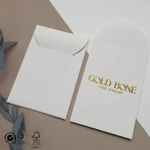 Personalized Logo Envelope Gold Embossed Pocket Envelope Custom with Card for Brand Business