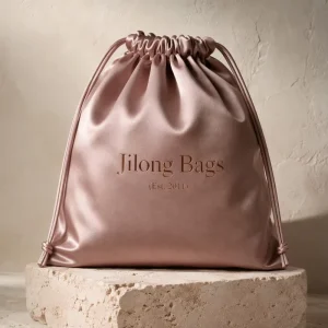 Personalized Logo Satin Drawstring Dust Bag Reusable Dustproof Protective Packaging for Handbags Shoes & Jewelry