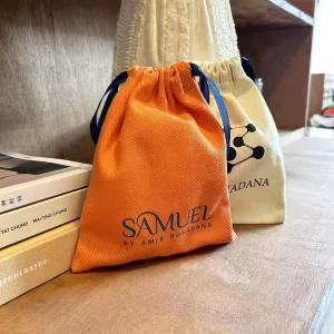 Personalized Multi Size Premium Quality Cotton Drawstring Storage Pouch Dust Shopping Bag for Party Gifts Retail Packaging