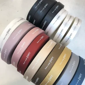 Personalized Ribbon Custom Printed Holiday Gift Ribbon Wedding Textile Box Ribbon for Packaging