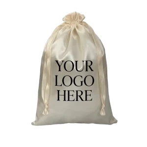 Personalized Satin Drawstring Bag for Wig Packaging and Hair Extension Storage with Custom Logo