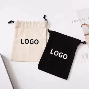 Personalized Small Recycled Colorful Cloth Canvas Custom Cotton Dust Shoe Drawstring Bag Packaging With Logo