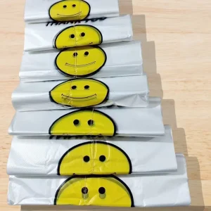 Plastic Bags for Packaging, PE Plastic T-shirt Vest Bags, Customized Shopping Carry Bags for Grocery Store Supermarket