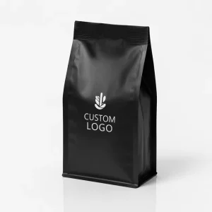 Plastic Food Packaging Block Bottom Kraft Paper Flat Bottom Stand up Pouch Bag with Zipper for 250g Coffee Bags with Valve Sugar