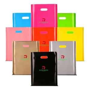 Plastic Shopping Bags with Handle Custom Printing Clothing Recycled Plastic Shopping Packaging Bags for Clothing