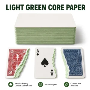 Playing Card Game Card Printing Paperboard Rolls and Sheets Green Colored Core Paper Grammage 350 360 370 380g Factory Supply